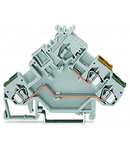 3-conductor actuator supply terminal block; with colored conductor entries; 2.5 mm²; CAGE CLAMP®; 2,50 mm²; gray