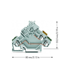 3-conductor actuator supply terminal block; with colored conductor entries; 2.5 mm²; CAGE CLAMP®; 2,50 mm²; gray