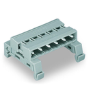 Double pin header; DIN-35 rail mounting; Pin spacing 7.5 mm; 4-pole; gray