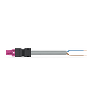 pre-assembled connecting cable; B2ca; Socket/open-ended; 2-pole; Cod. B; 8 m; 1,00 mm²; pink