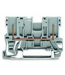 2-pin carrier terminal block; with shield contact; for DIN-rail 35 x 15 and 35 x 7.5; gray