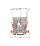 2-pin carrier terminal block; with shield contact; for DIN-rail 35 x 15 and 35 x 7.5; gray