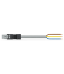 pre-assembled connecting cable; Eca; Plug/open-ended; 3-pole; Cod. B; 2 m; 1,00 mm²; gray