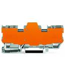 1-conductor/1-pin terminal block for pluggable modules; 8-pole; with 2 jumper positions; with orange separator plate; for DIN-rail 35 x 15 and 35 x 7.5; 4 mm²; CAGE CLAMP®; 4,00 mm²; gray