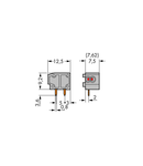 Stackable 2-conductor PCB terminal block; 0.75 mm²; Pin spacing 7.5/7.62 mm; 1-pole; PUSH WIRE®; 0,75 mm²; light green