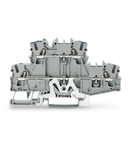 Double-deck terminal block; Ground conductor/through terminal block; PE/N; without marker carrier; suitable for Ex e II applications; Blue conductor entry upper deck; for DIN-rail 35 x 15 and 35 x 7.5; 2.5 mm²; Push-in CAGE CLAMP®; 2,50 mm²; gray