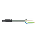 pre-assembled connecting cable; Eca; Socket/open-ended; 4-pole; Cod. A; H05VV-F 4G 1.5 mm²; 3 m; 1,50 mm²; black