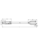 pre-assembled connecting cable; Eca; Socket/open-ended; 4-pole; Cod. A; H05VV-F 4G 1.5 mm²; 3 m; 1,50 mm²; black