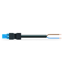 pre-assembled connecting cable; Eca; Plug/open-ended; 2-pole; Cod. I; H05VV-F 2 x 1.5 mm²; 5 m; 1,50 mm²; blue