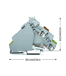 2-conductor actuator supply terminal block; with colored conductor entries; 2.5 mm²; CAGE CLAMP®; 2,50 mm²; gray