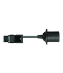 pre-assembled adapter cable; Plug/Lamp socket E 27; 3-pole; Cod. A; 0.5 m; 0,75 mm²; black