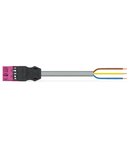 pre-assembled connecting cable; Eca; Plug/open-ended; 3-pole; Cod. B; 1 m; 1,50 mm²; pink