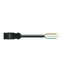 pre-assembled connecting cable; Eca; Plug/open-ended; 3-pole; Cod. A; H05Z1Z1-F 3G 2.5 mm²; 1 m; 2,50 mm²; black