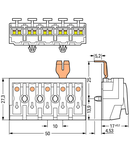 Lighting connector; push-button, external; with snap-in ground contact; L3-L2-L1-PE-N; 5-pole; Lighting side: for solid conductors; Inst. side: for all conductor types; max. 2.5 mm²; Surrounding air temperature: max 85°C (T85); 2,50 mm²; white