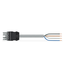 pre-assembled connecting cable; Eca; Socket/open-ended; 4-pole; Cod. B; Control cable 4 x 1.0 mm²; 3 m; 1,00 mm²; gray