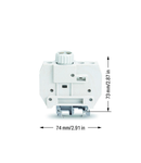 3-conductor fuse terminal block; without blown fuse indication; for DIN-rail 35 x 15 and 35 x 7.5; 10,00 mm²; light gray