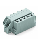 1-conductor female plug; angled; clamping collar; 2.5 mm²; Pin spacing 5 mm; 13-pole; 2,50 mm²; gray