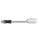 pre-assembled connecting cable; Eca; Plug/open-ended; 4-pole; Cod. B; Control cable 4 x 1.0 mm²; 8 m; 1,00 mm²; gray