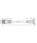 pre-assembled connecting cable; Eca; Socket/open-ended; 3-pole; Cod. A; H05Z1Z1-F 3G 2.5 mm²; 8 m; 2,50 mm²; white
