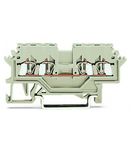 4-conductor through terminal block; 1.5 mm²; suitable for Ex e II applications; lateral marker slots; for DIN-rail 35 x 15 and 35 x 7.5; CAGE CLAMP®; 1,50 mm²; light gray