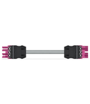 pre-assembled interconnecting cable; Eca; Socket/plug; 4-pole; Cod. B; Control cable 4 x 1.5 mm²; 6 m; 1,50 mm²; pink