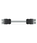 pre-assembled interconnecting cable; Socket/plug; 4-pole; Cod. B; Control cable 4 x 1.0 mm²; 8 m; 1,00 mm²; gray