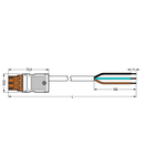 pre-assembled connecting cable; Eca; Plug/open-ended; 3-pole; Cod. A/S; H05VV-F 3 x 1.5 mm²; 3 m; 1,50 mm²; black/brown