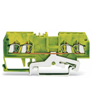 4-conductor ground terminal block; 1.5 mm²; suitable for Ex e II applications; center marking; for DIN-rail 35 x 15 and 35 x 7.5; CAGE CLAMP®; 1,50 mm²; green-yellow