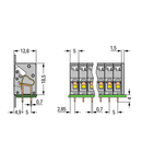 PCB terminal block; push-button; 2.5 mm²; Pin spacing 5 mm; 5-pole; CAGE CLAMP®; 2,50 mm²; gray