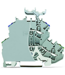 Double-deck terminal block; Ground conductor/through terminal block; PE/L; without marker carrier; for DIN-rail 35 x 15 and 35 x 7.5; 2.5 mm²; Push-in CAGE CLAMP®; 2,50 mm²; gray