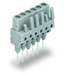 Female connector for rail-mount terminal blocks; 0.6 x 1 mm pins; straight; Pin spacing 5 mm; 14-pole; gray