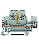 Component terminal block; double-deck; LED (red); 24 VDC; for DIN-rail 35 x 15 and 35 x 7.5; 2.5 mm²; CAGE CLAMP®; 2,50 mm²; gray