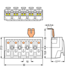 Lighting connector; push-button, external; with snap-in ground contact; L3-L2-L1-PE-N; 5-pole; Lighting side: for solid conductors; Inst. side: for all conductor types; max. 2.5 mm²; Surrounding air temperature: max 85°C (T85); 2,50 mm²; white