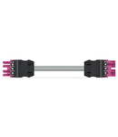 pre-assembled interconnecting cable; Eca; Socket/plug; 4-pole; Cod. B; Control cable 4 x 1.5 mm²; 2 m; 1,50 mm²; pink