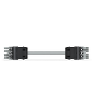 pre-assembled interconnecting cable; Socket/plug; 4-pole; Cod. B; Control cable 4 x 1.0 mm²; 1 m; 1,00 mm²; gray