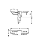 T-distribution connector; 2-pole; Cod. A; 1 input; 2 outputs; 3 locking levers; for flying leads; white