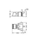 Snap-in socket; 3-pole; Cod. B; 1,50 mm²; pink