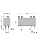 PCB terminal block; push-button; 1.5 mm²; Pin spacing 5 mm; 6-pole; PUSH WIRE®; 1,50 mm²; gray