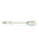pre-assembled connecting cable; Eca; Socket/open-ended; 4-pole; Cod. A; H05Z1Z1-F 4G 1.5 mm²; 1 m; 1,50 mm²; white