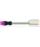 pre-assembled connecting cable; Eca; Plug/open-ended; 5-pole; Cod. B; 2 m; 1,50 mm²; pink