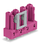 Socket for PCBs; straight; 4-pole; Cod. B; pink