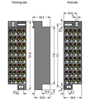 Matrix patchboard; 32-pole; plain; Colors of modules: gray/white; for 19" racks; 1,50 mm²; dark gray