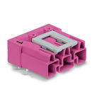 Plug for PCBs; angled; 3-pole; Cod. B; pink