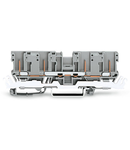 4-pin carrier terminal block; with shield contact; for DIN-rail 35 x 15 and 35 x 7.5; gray