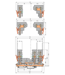 4-pin carrier terminal block; with shield contact; for DIN-rail 35 x 15 and 35 x 7.5; gray