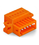 1-conductor male connector; 100% protected against mismating; clamping collar; 1.5 mm²; Pin spacing 3.81 mm; 9-pole; 1,50 mm²; orange