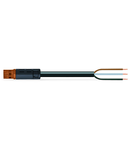 pre-assembled connecting cable; Eca; Plug/open-ended; 3-pole; Cod. S; H05VV-F 3 x 1.5 mm²; 8 m; 1,50 mm²; brown