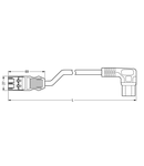 pre-assembled adapter cable; Eca; Plug/Cold equipment coupling; 3-pole; Cod. A; 3 m; 1,00 mm²; white