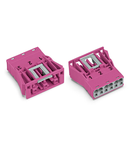 Snap-in socket; 3-pole; Cod. B; 4,00 mm²; pink