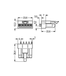 Socket for PCBs; straight; 5-pole; Cod. A